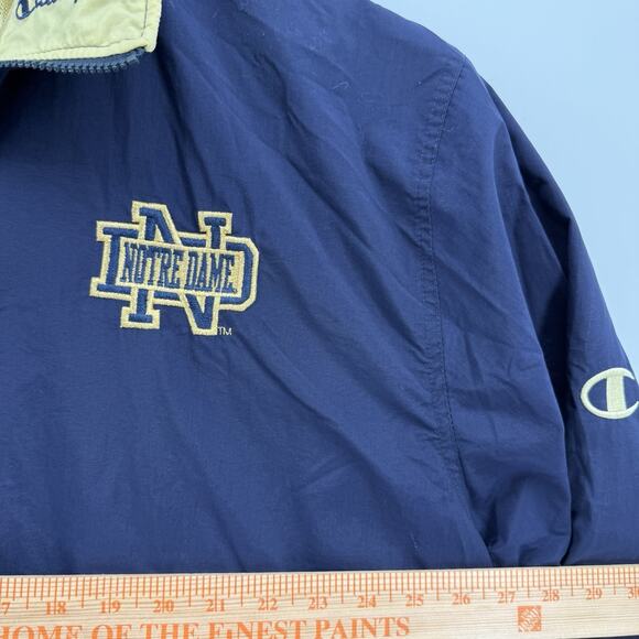 CHAMPION NOTRE DAME RARE EMBROIDERED FOOTBALL JACKET X LARGE WITH‎ HOOD - Picture 11 of 12